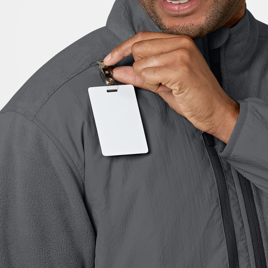 Wink Scrubs Men's Micro Fleece Zip Jacket Pewter | scrub-supply.com