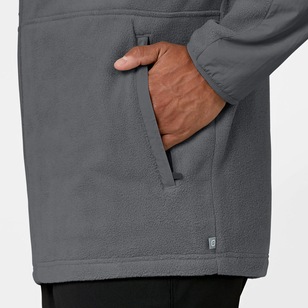 Wink Scrubs Men's Micro Fleece Zip Jacket Pewter | scrub-supply.com