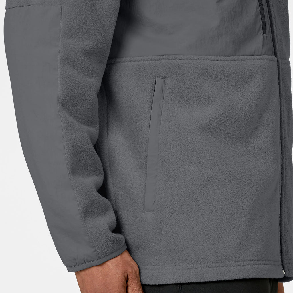 Wink Scrubs Men's Micro Fleece Zip Jacket Pewter | scrub-supply.com