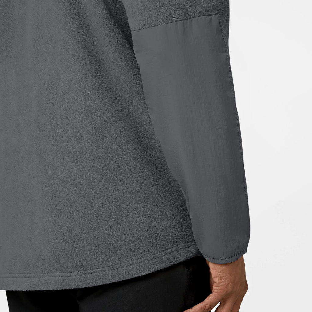 Wink Scrubs Men's Micro Fleece Zip Jacket Pewter | scrub-supply.com