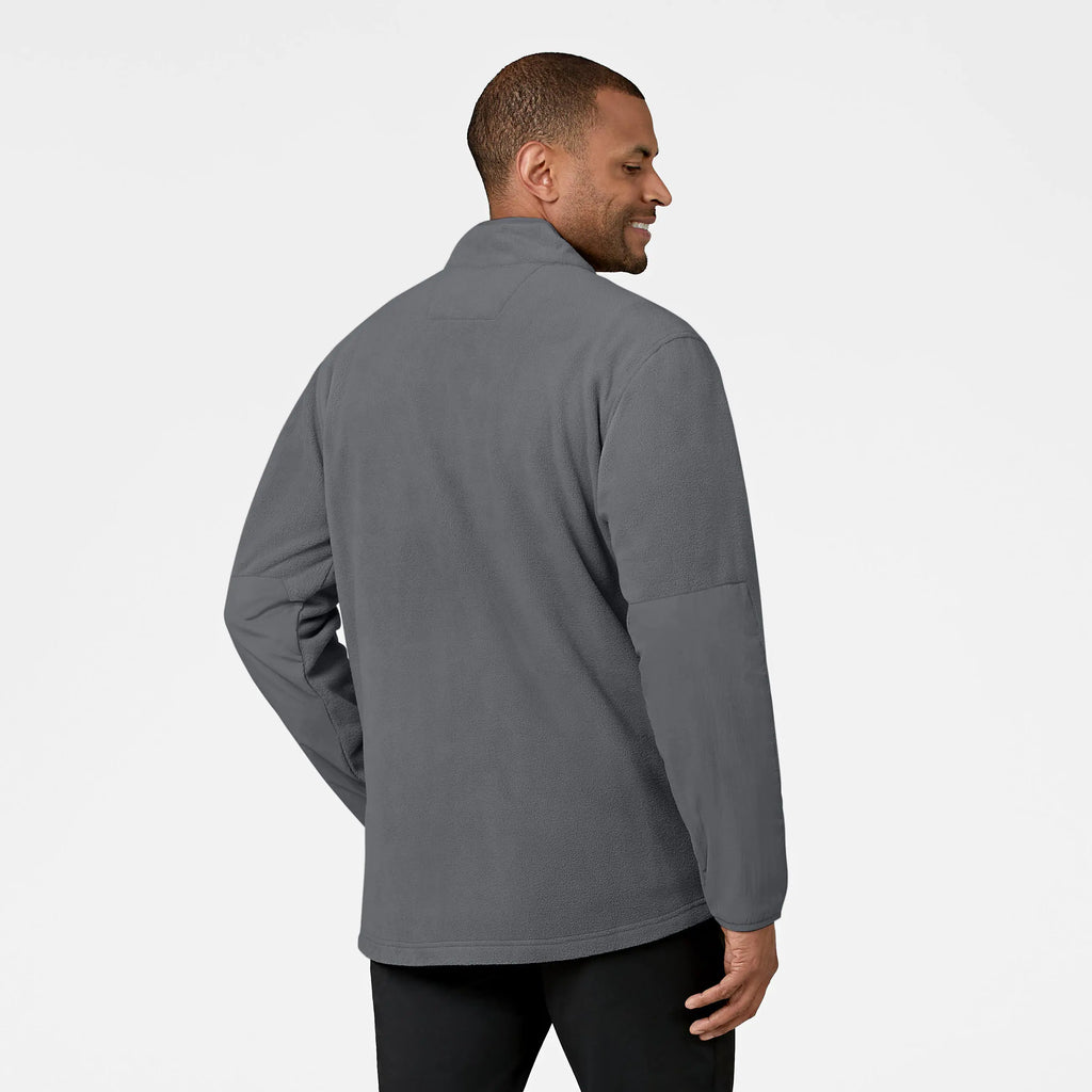 Wink Scrubs Men's Micro Fleece Zip Jacket Pewter | scrub-supply.com