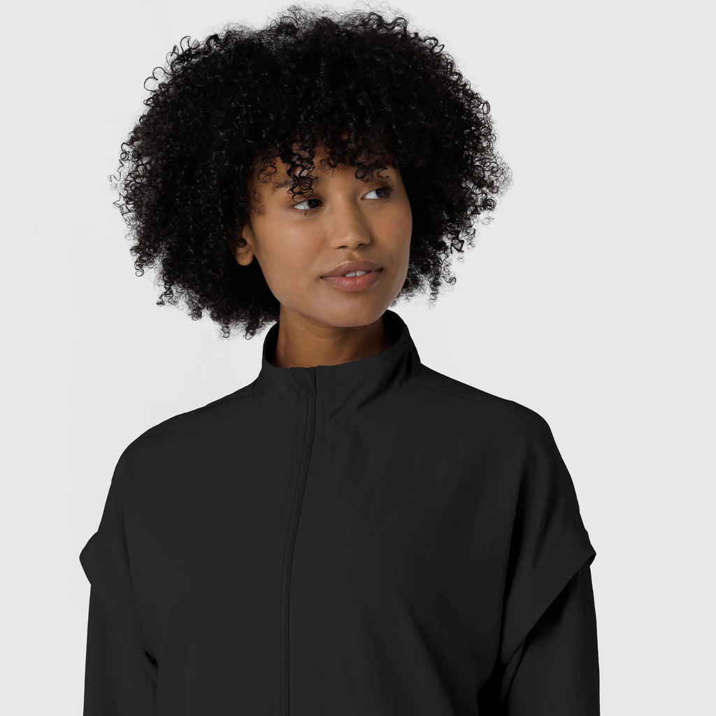 Wink Scrubs Women's BreezeBreaker Scrub Jacket Black | scrub-supply.com