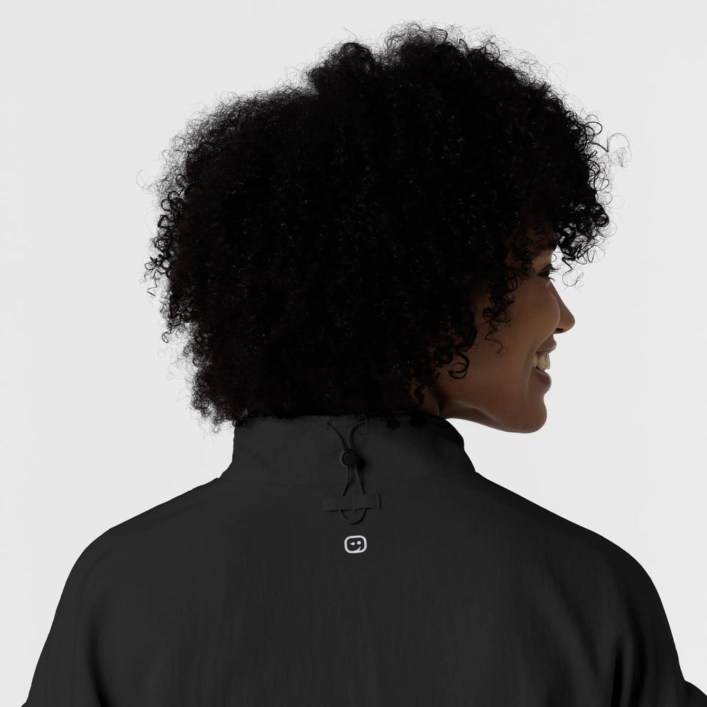 Wink Scrubs Women's BreezeBreaker Scrub Jacket Black | scrub-supply.com