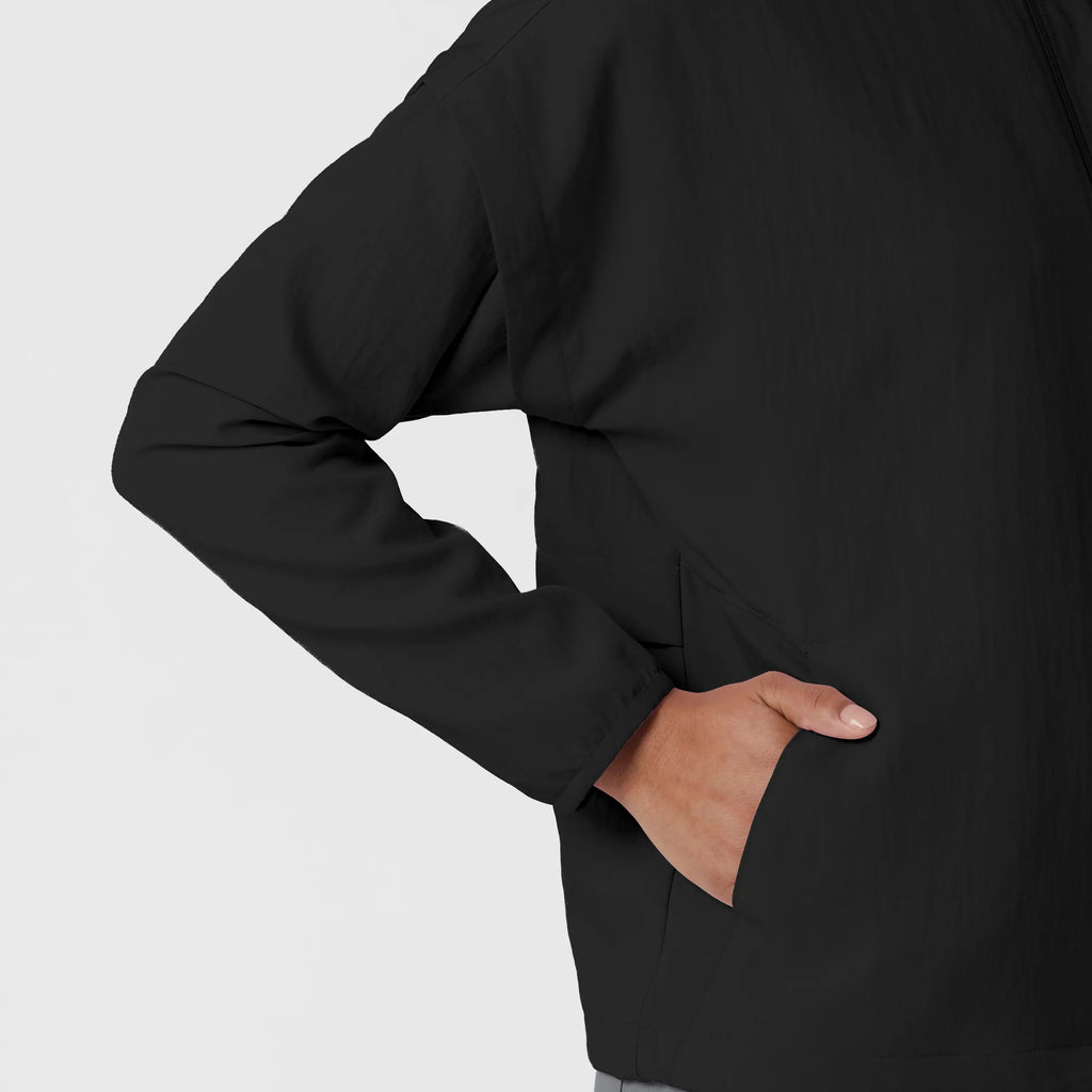 Wink Scrubs Women's BreezeBreaker Scrub Jacket Black | scrub-supply.com