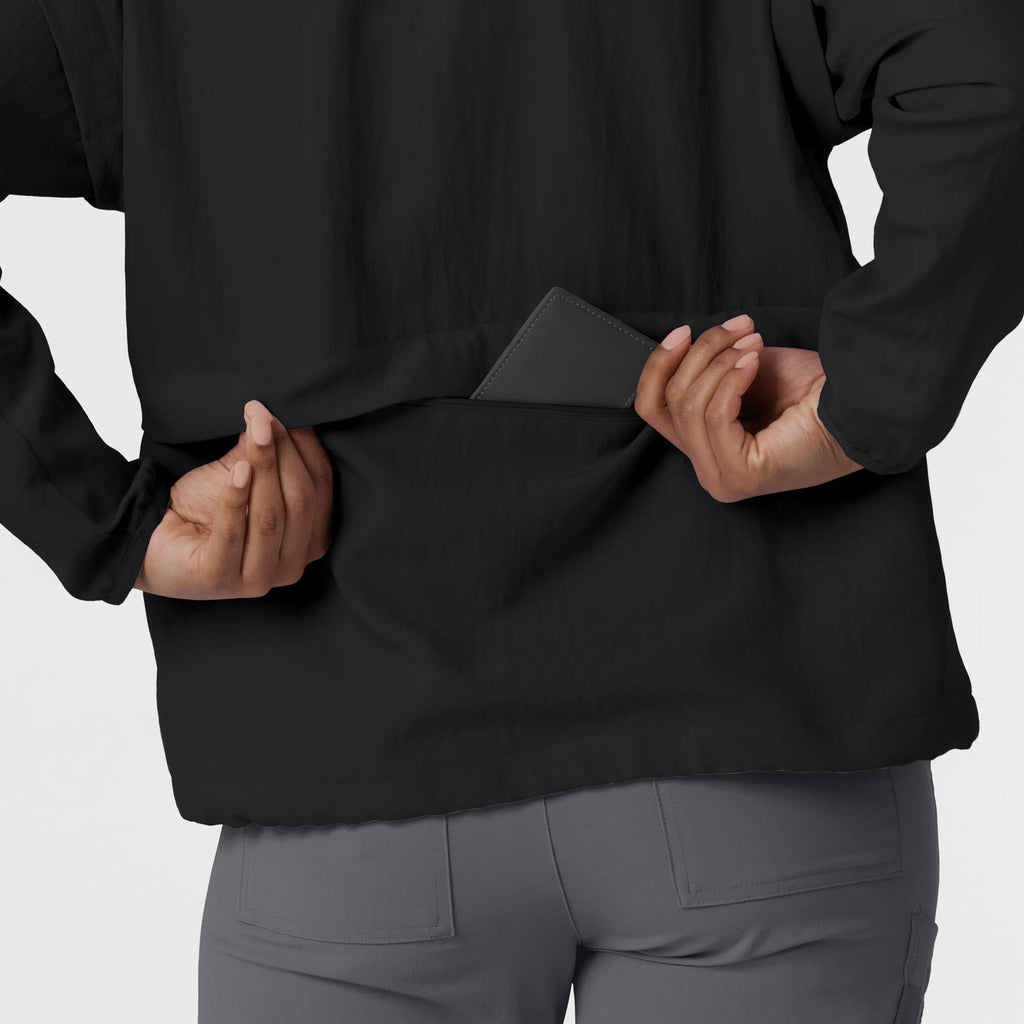 Wink Scrubs Women's BreezeBreaker Scrub Jacket Black | scrub-supply.com