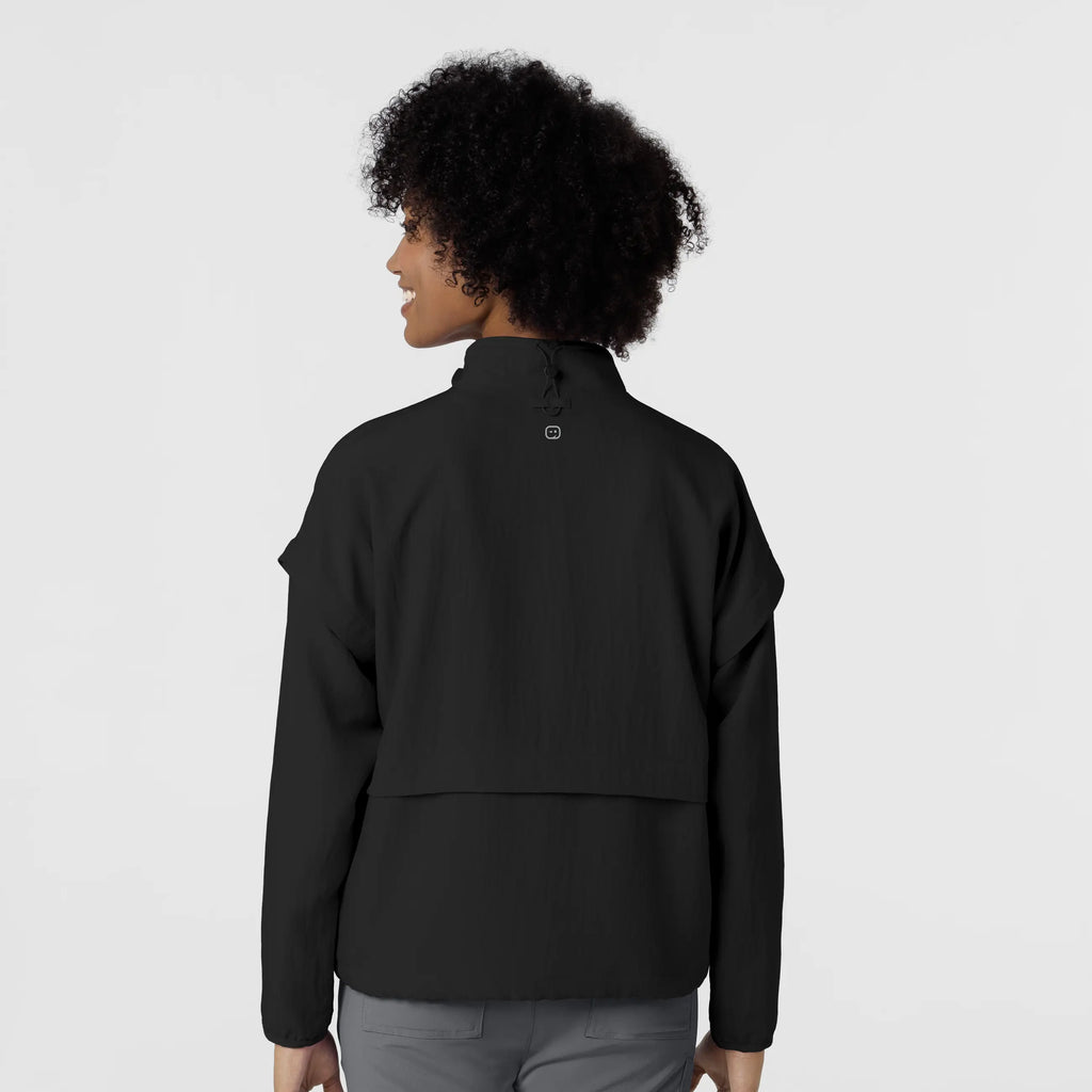 Wink Scrubs Women's BreezeBreaker Scrub Jacket Black | scrub-supply.com