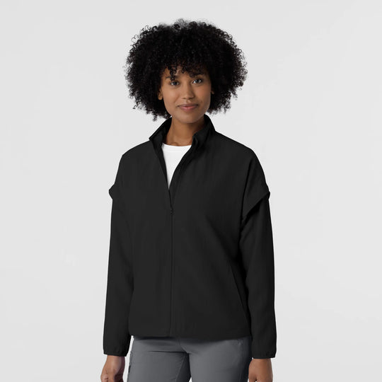 Wink Scrubs Women's BreezeBreaker Scrub Jacket Black | scrub-supply.com