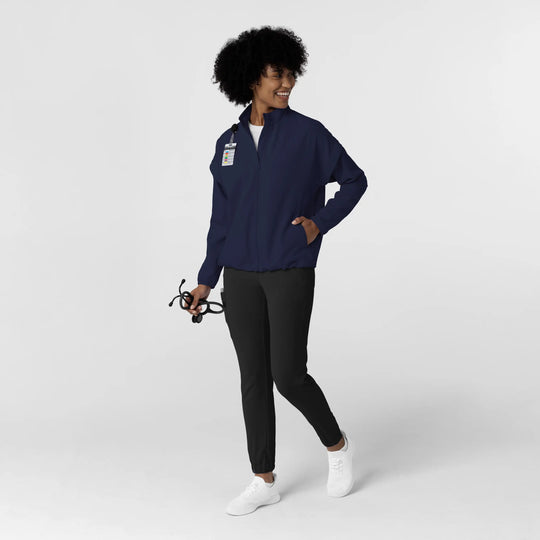 Wink Scrubs Women's BreezeBreaker Scrub Jacket Navy | scrub-supply.com