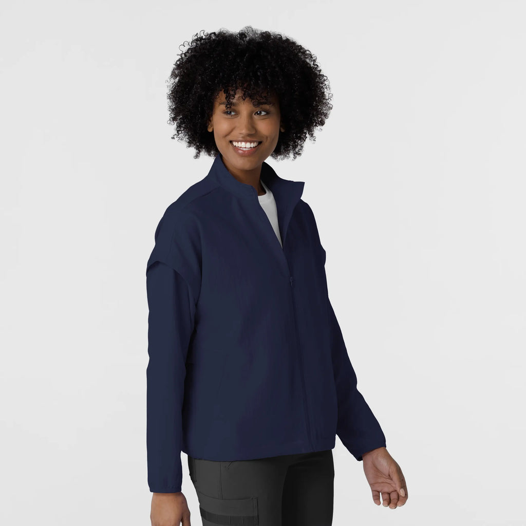 Wink Scrubs Women's BreezeBreaker Scrub Jacket Navy | scrub-supply.com