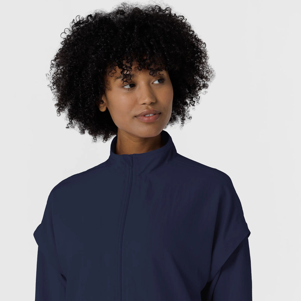 Wink Scrubs Women's BreezeBreaker Scrub Jacket Navy | scrub-supply.com