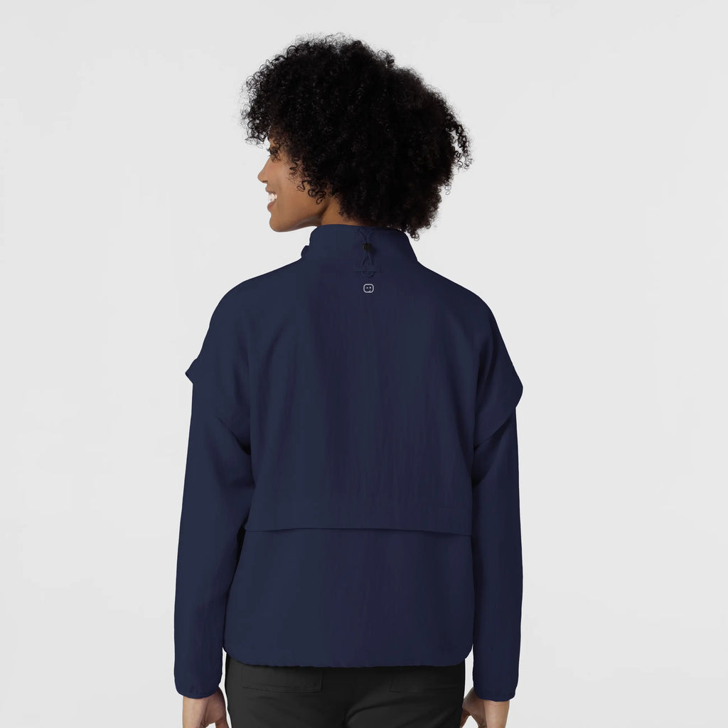 Wink Scrubs Women's BreezeBreaker Scrub Jacket Navy | scrub-supply.com
