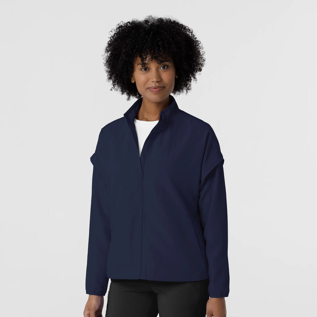 Wink Scrubs Women's BreezeBreaker Scrub Jacket Navy | scrub-supply.com