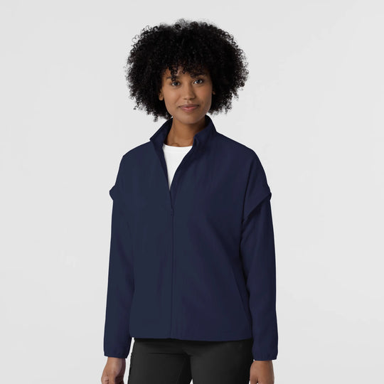 Wink Scrubs Women's BreezeBreaker Scrub Jacket Navy | scrub-supply.com