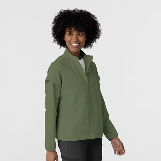Wink Scrubs Women's BreezeBreaker Scrub Jacket Olive | scrub-supply.com