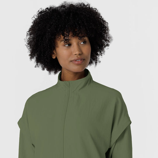 Wink Scrubs Women's BreezeBreaker Scrub Jacket Olive | scrub-supply.com