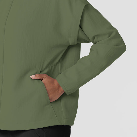 Wink Scrubs Women's BreezeBreaker Scrub Jacket Olive | scrub-supply.com