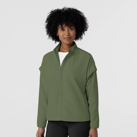 Wink Scrubs Women's BreezeBreaker Scrub Jacket Olive | scrub-supply.com