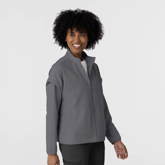 Wink Scrubs Women's BreezeBreaker Scrub Jacket Pewter | scrub-supply.com
