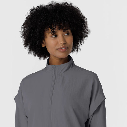 Wink Scrubs Women's BreezeBreaker Scrub Jacket Pewter | scrub-supply.com