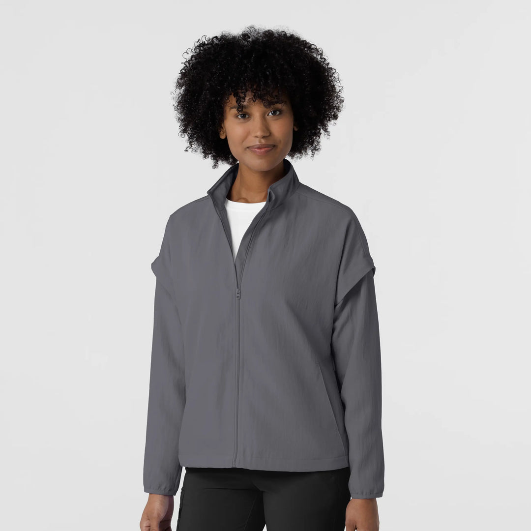 Wink Scrubs Women's BreezeBreaker Scrub Jacket Pewter | scrub-supply.com