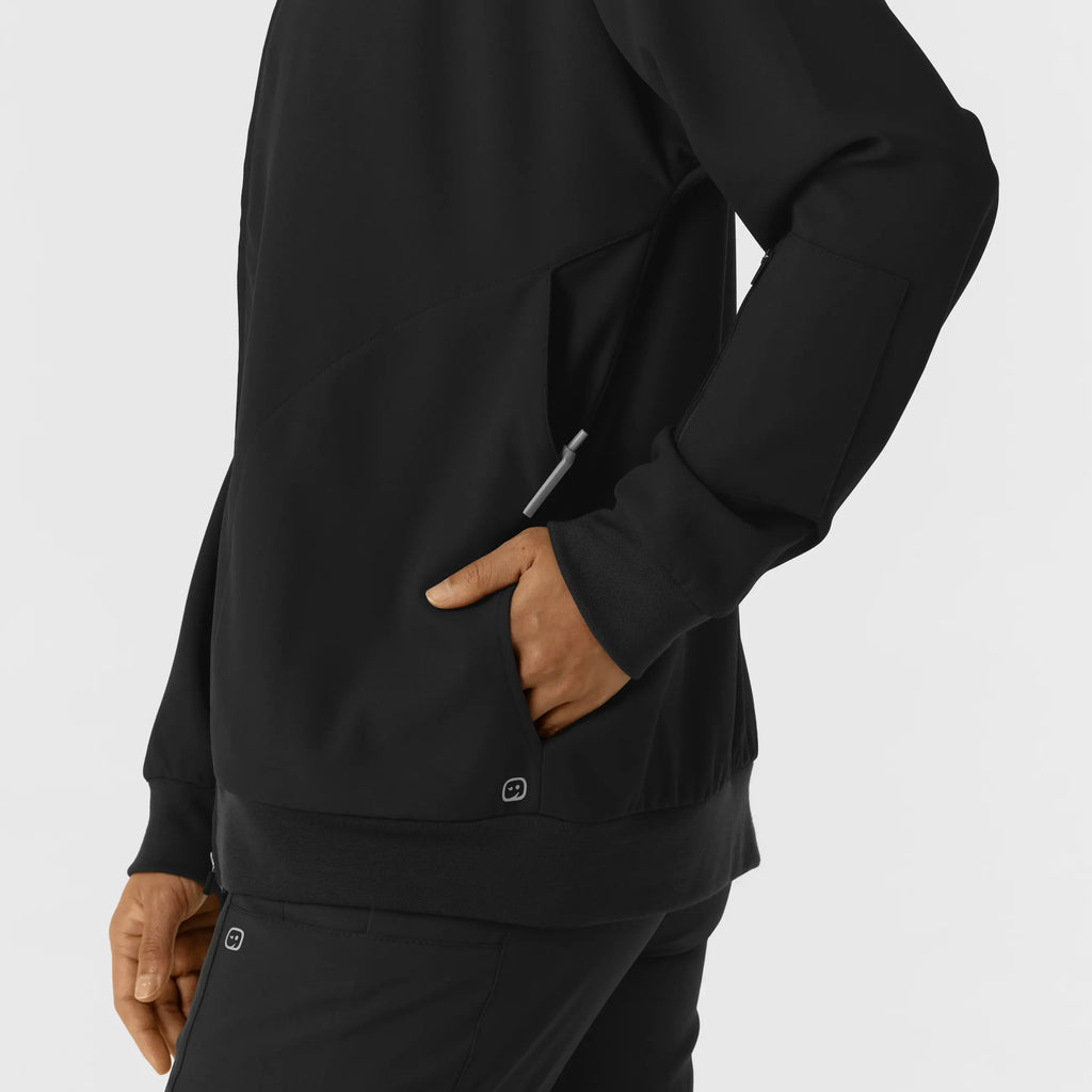 Wink Scrubs Women's Bomber Scrub Jacket Black | scrub-supply.com