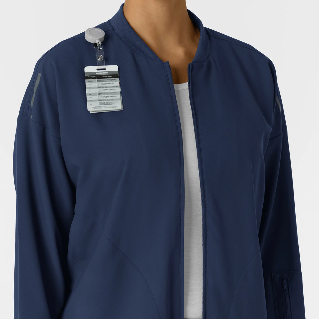 Wink Scrubs Women's Bomber Scrub Jacket Navy | scrub-supply.com