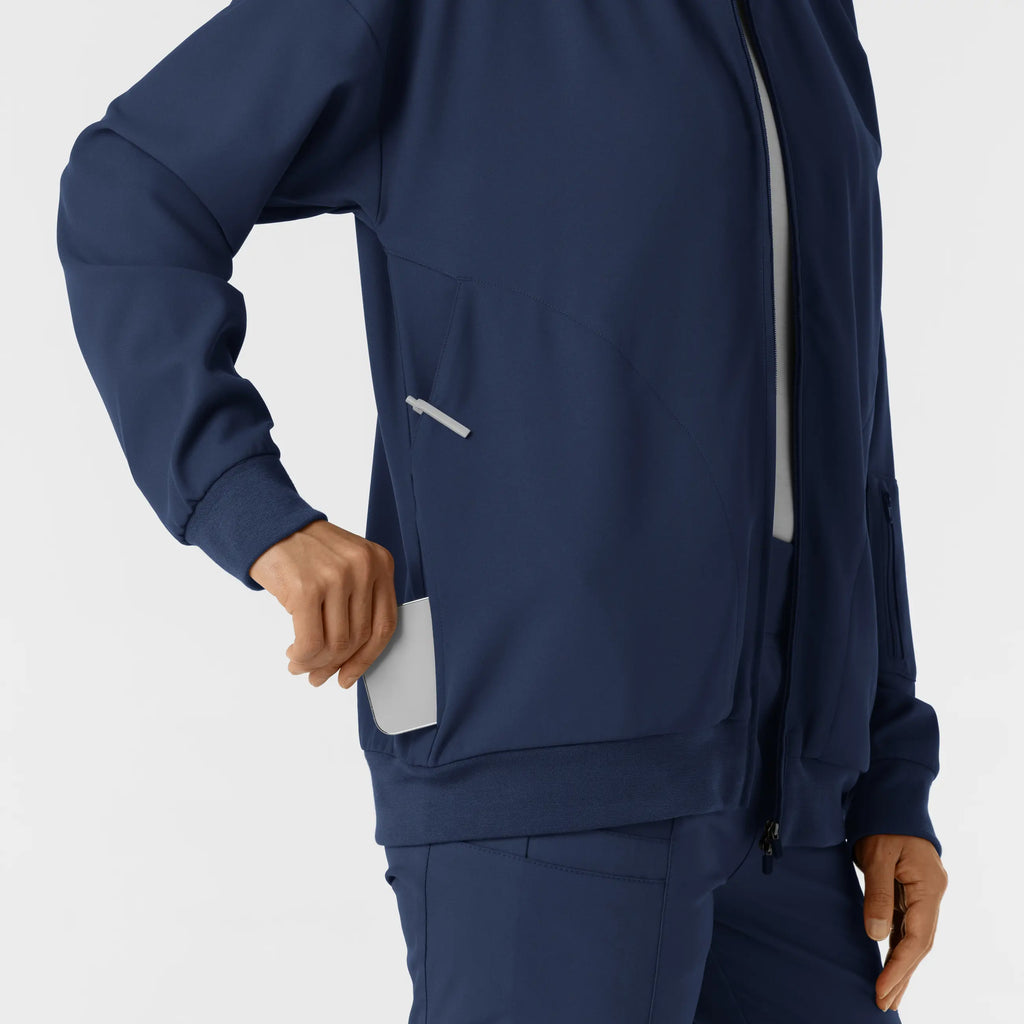 Wink Scrubs Women's Bomber Scrub Jacket Navy | scrub-supply.com