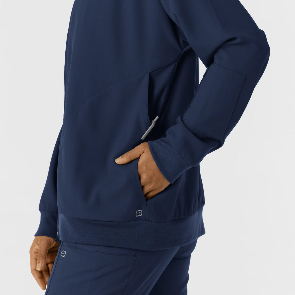 Wink Scrubs Women's Bomber Scrub Jacket Navy | scrub-supply.com