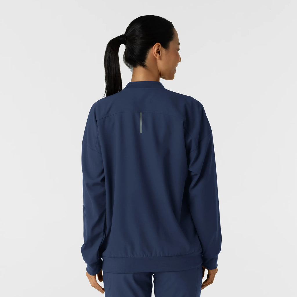 Wink Scrubs Women's Bomber Scrub Jacket Navy | scrub-supply.com