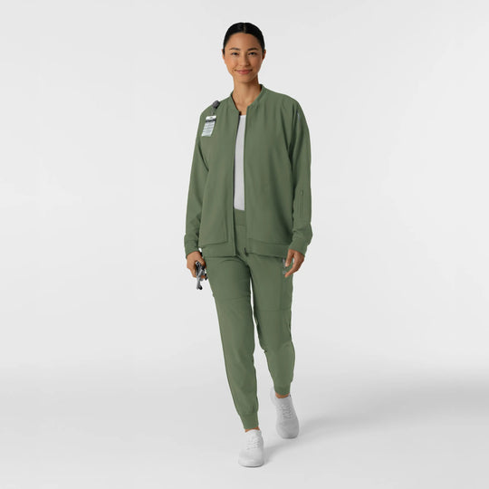 Wink Scrubs Women's Bomber Scrub Jacket Olive | scrub-supply.com