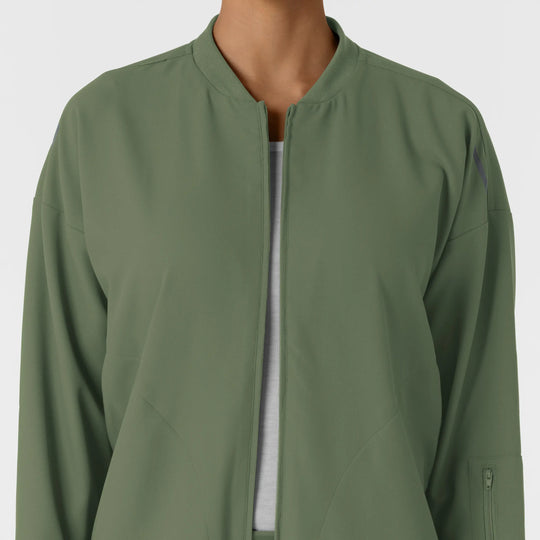 Wink Scrubs Women's Bomber Scrub Jacket Olive | scrub-supply.com
