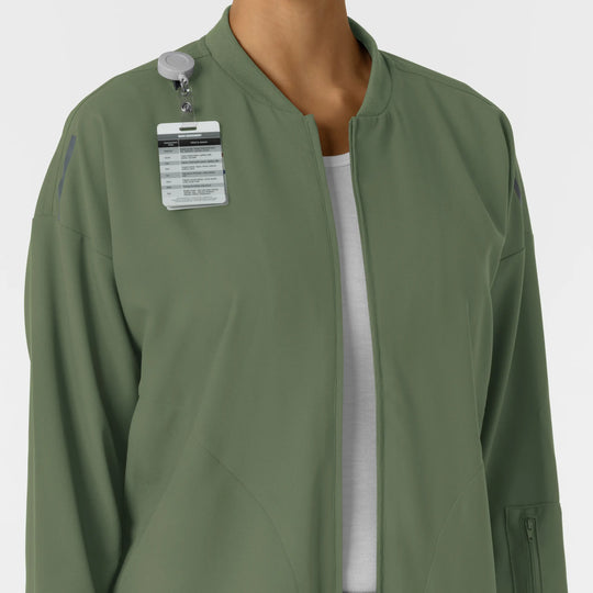 Wink Scrubs Women's Bomber Scrub Jacket Olive | scrub-supply.com