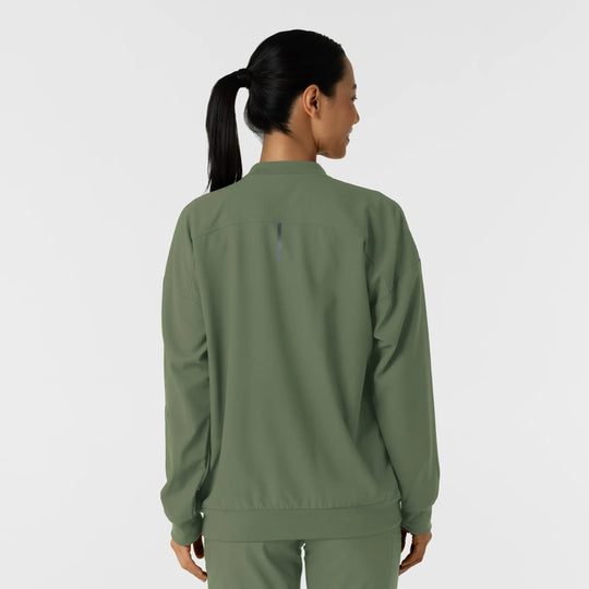 Wink Scrubs Women's Bomber Scrub Jacket Olive | scrub-supply.com