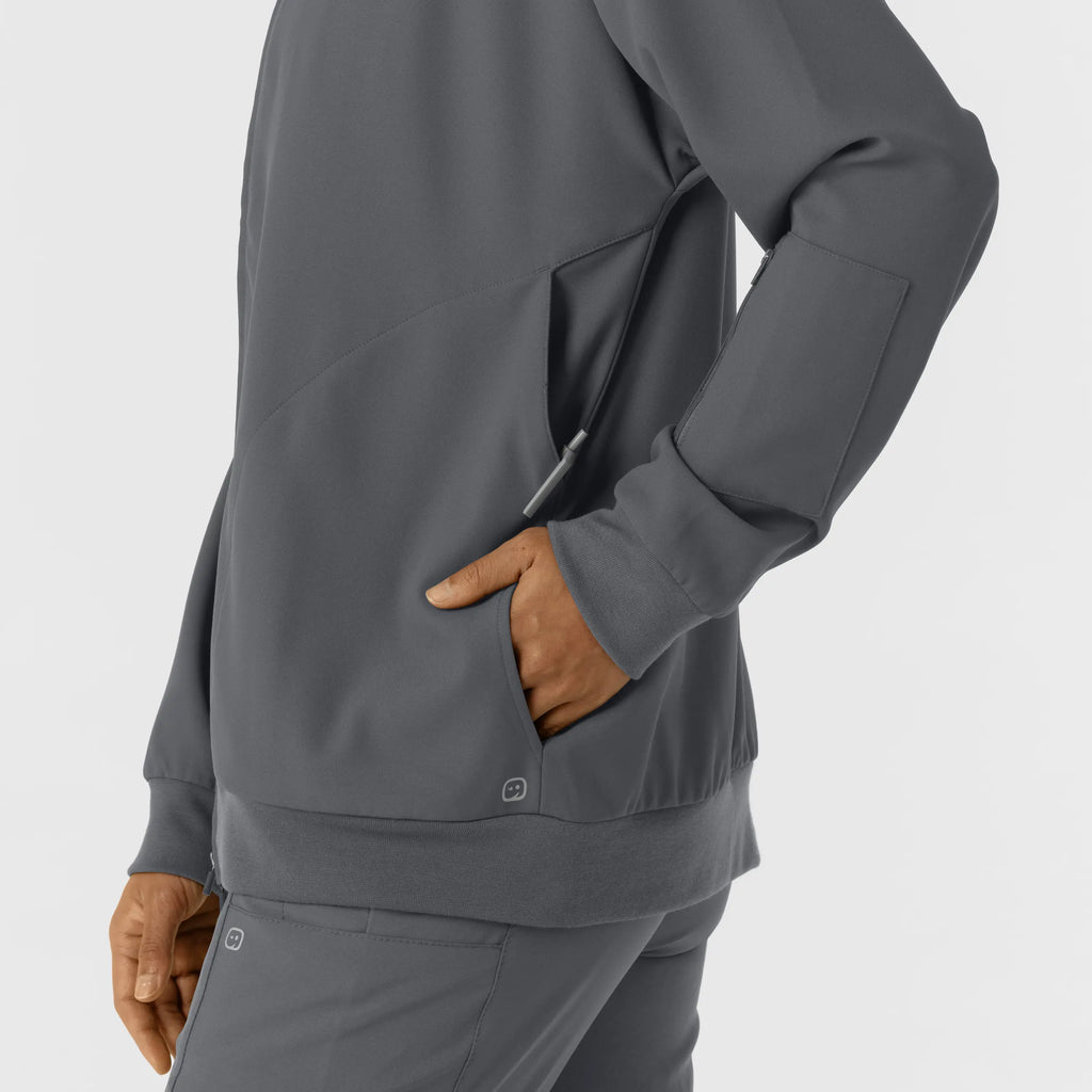 Wink Scrubs Women's Bomber Scrub Jacket Pewter | scrub-supply.com