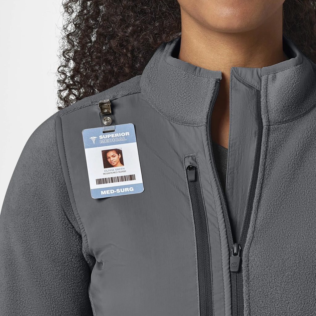 Wink Scrubs Women's Micro Fleece Zip Jacket Pewter | scrub-supply.com