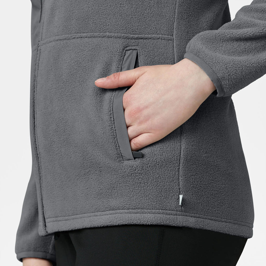 Wink Scrubs Women's Micro Fleece Zip Jacket Pewter | scrub-supply.com