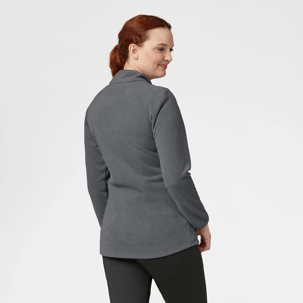 Wink Scrubs Women's Micro Fleece Zip Jacket Pewter | scrub-supply.com