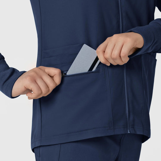 Wink Scrubs Women's Flex-n-Reach Zip-Front Jacket Navy | scrub-supply.com