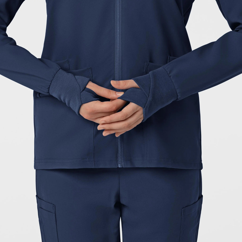 Wink Scrubs Women's Flex-n-Reach Zip-Front Jacket Navy | scrub-supply.com