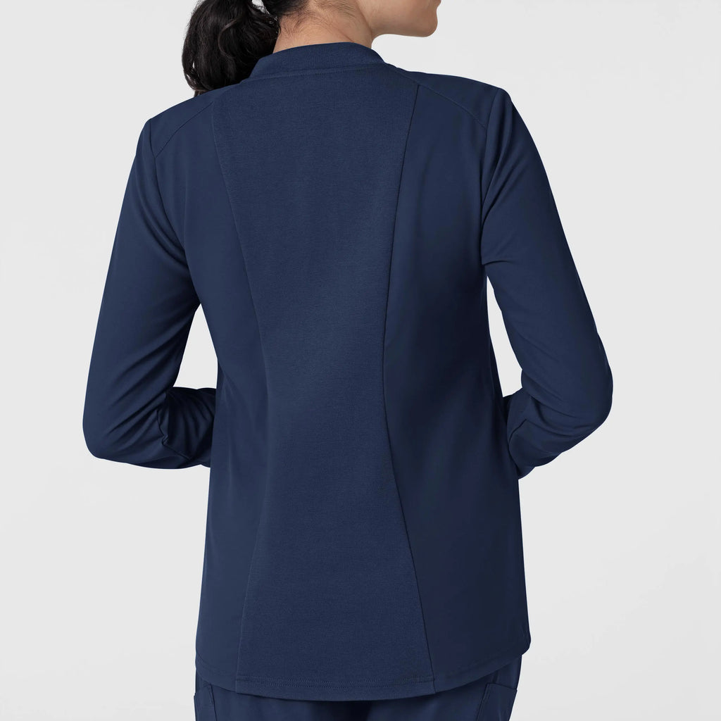 Wink Scrubs Women's Flex-n-Reach Zip-Front Jacket Navy | scrub-supply.com