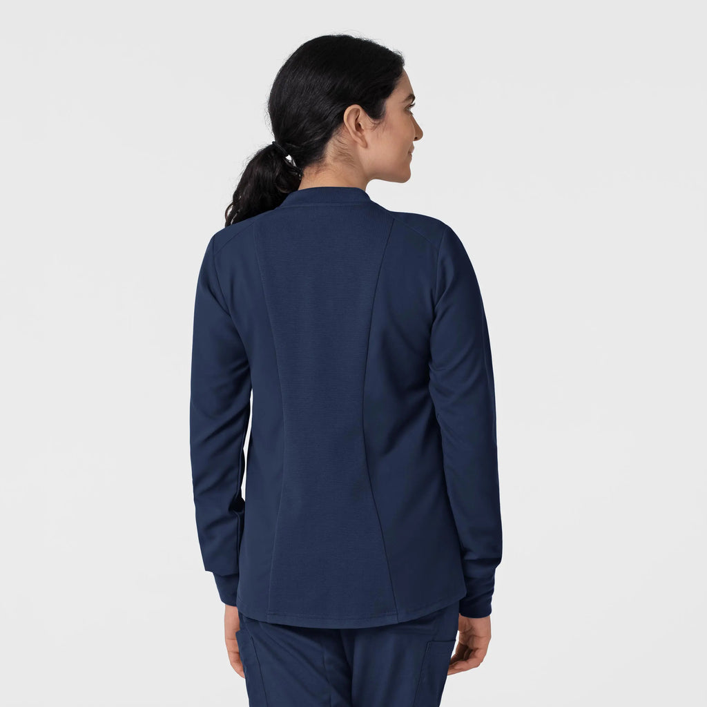 Wink Scrubs Women's Flex-n-Reach Zip-Front Jacket Navy | scrub-supply.com