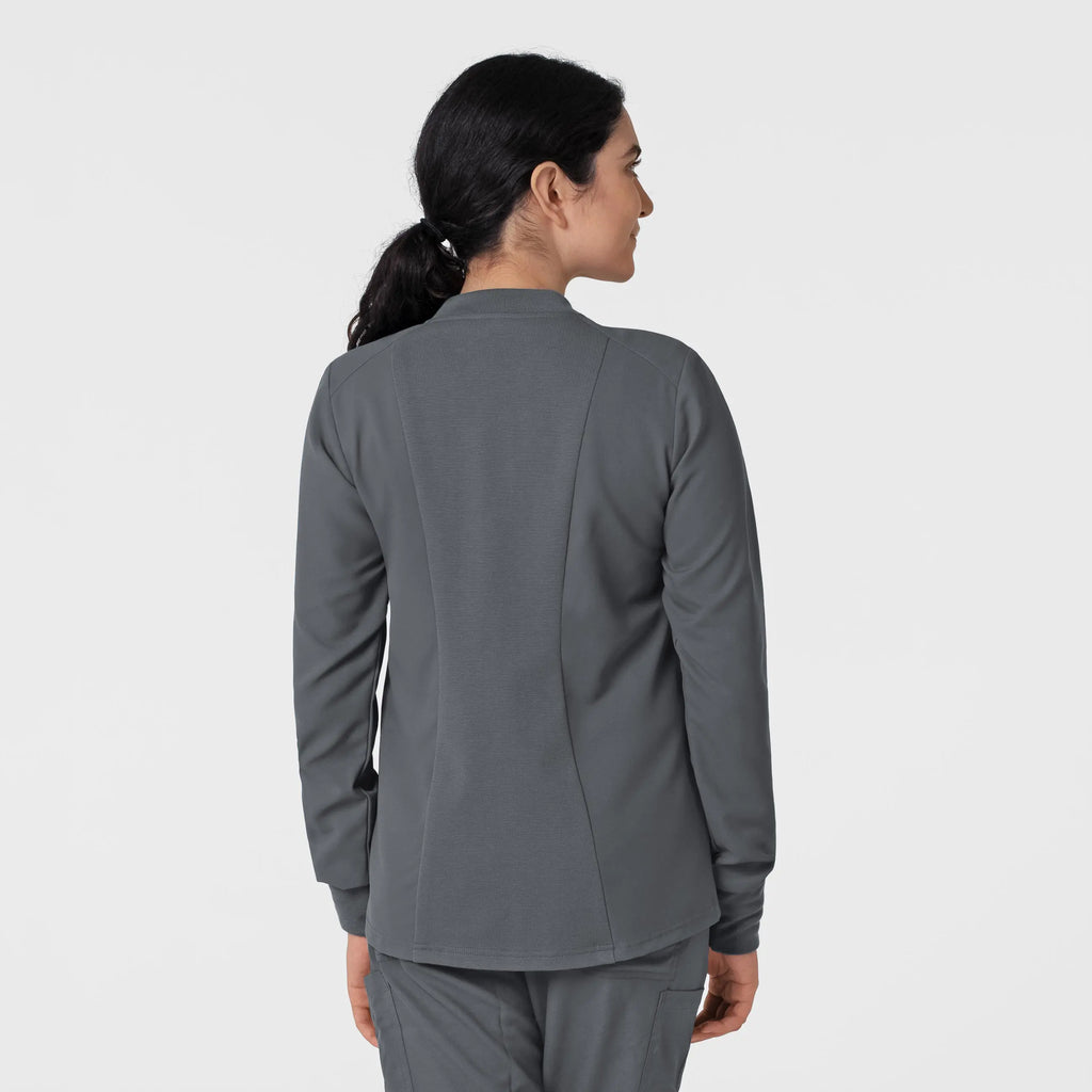 Wink Scrubs Women's Flex-n-Reach Zip-Front Jacket Pewter | scrub-supply.com