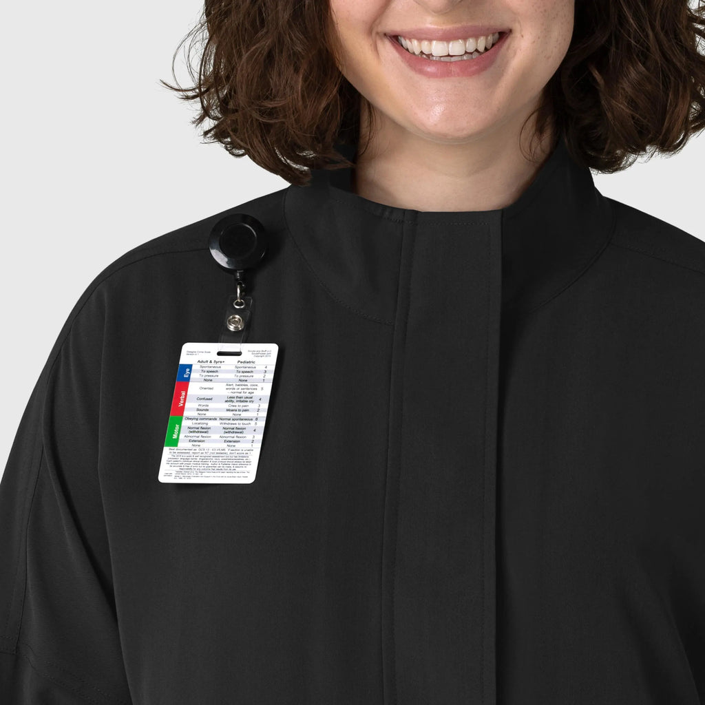 Wink Scrubs Women's Germs Happen Packable Scrub Jacket Black | scrub-supply.com