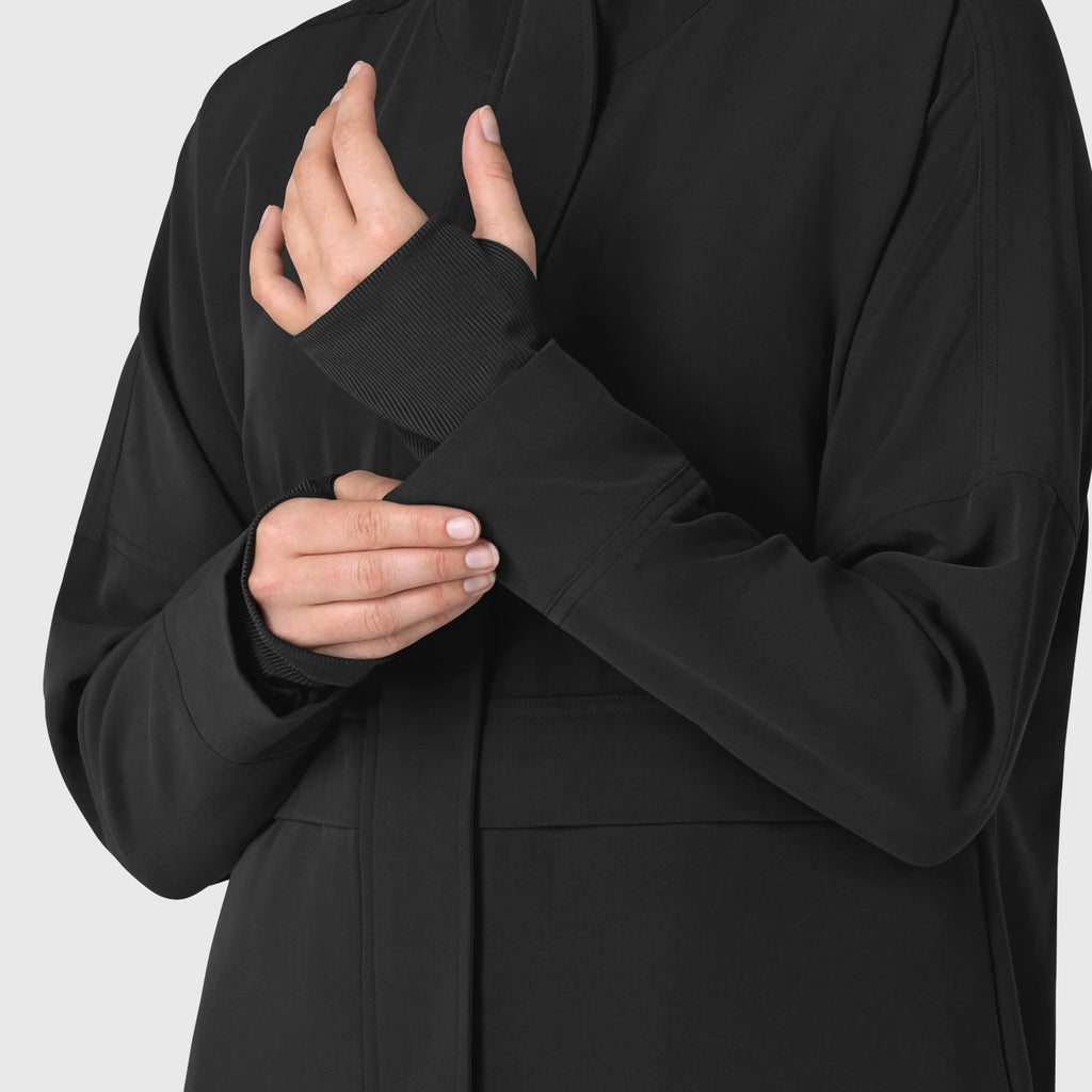 Wink Scrubs Women's Germs Happen Packable Scrub Jacket Black | scrub-supply.com