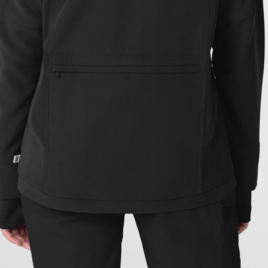 Wink Scrubs Women's Germs Happen Packable Scrub Jacket Black | scrub-supply.com