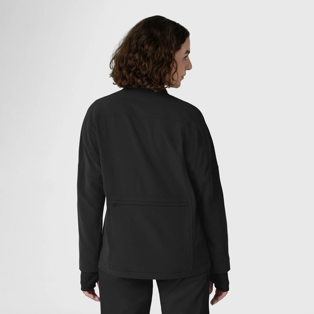 Wink Scrubs Women's Germs Happen Packable Scrub Jacket Black | scrub-supply.com