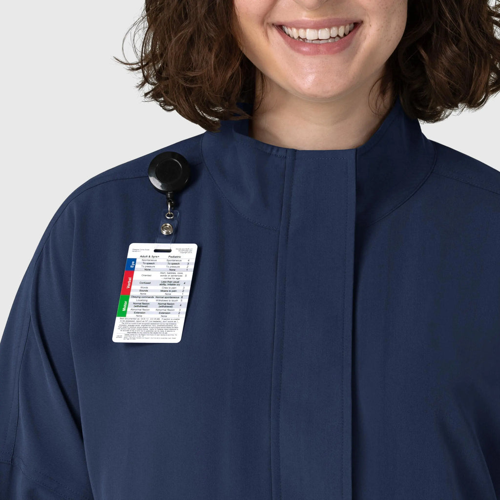 Wink Scrubs Women's Germs Happen Packable Scrub Jacket Navy | scrub-supply.com