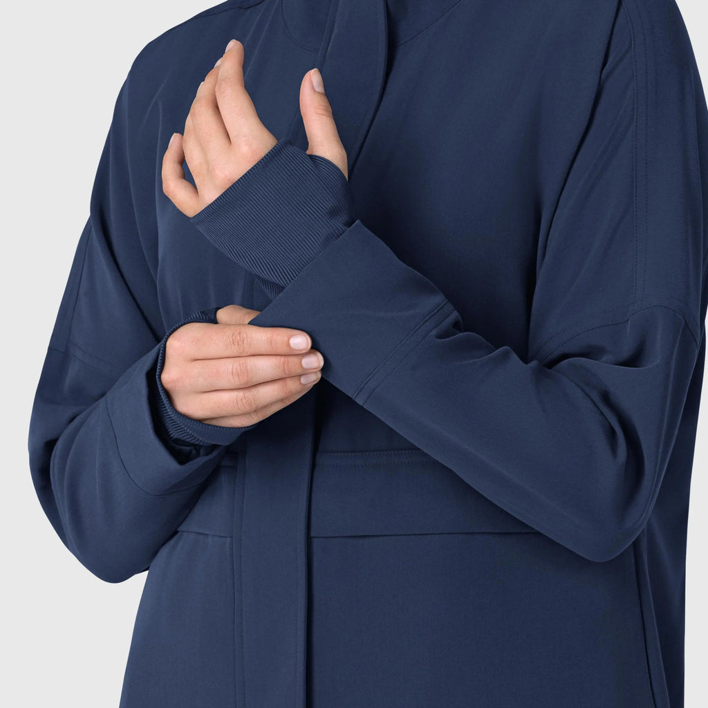 Wink Scrubs Women's Germs Happen Packable Scrub Jacket Navy | scrub-supply.com