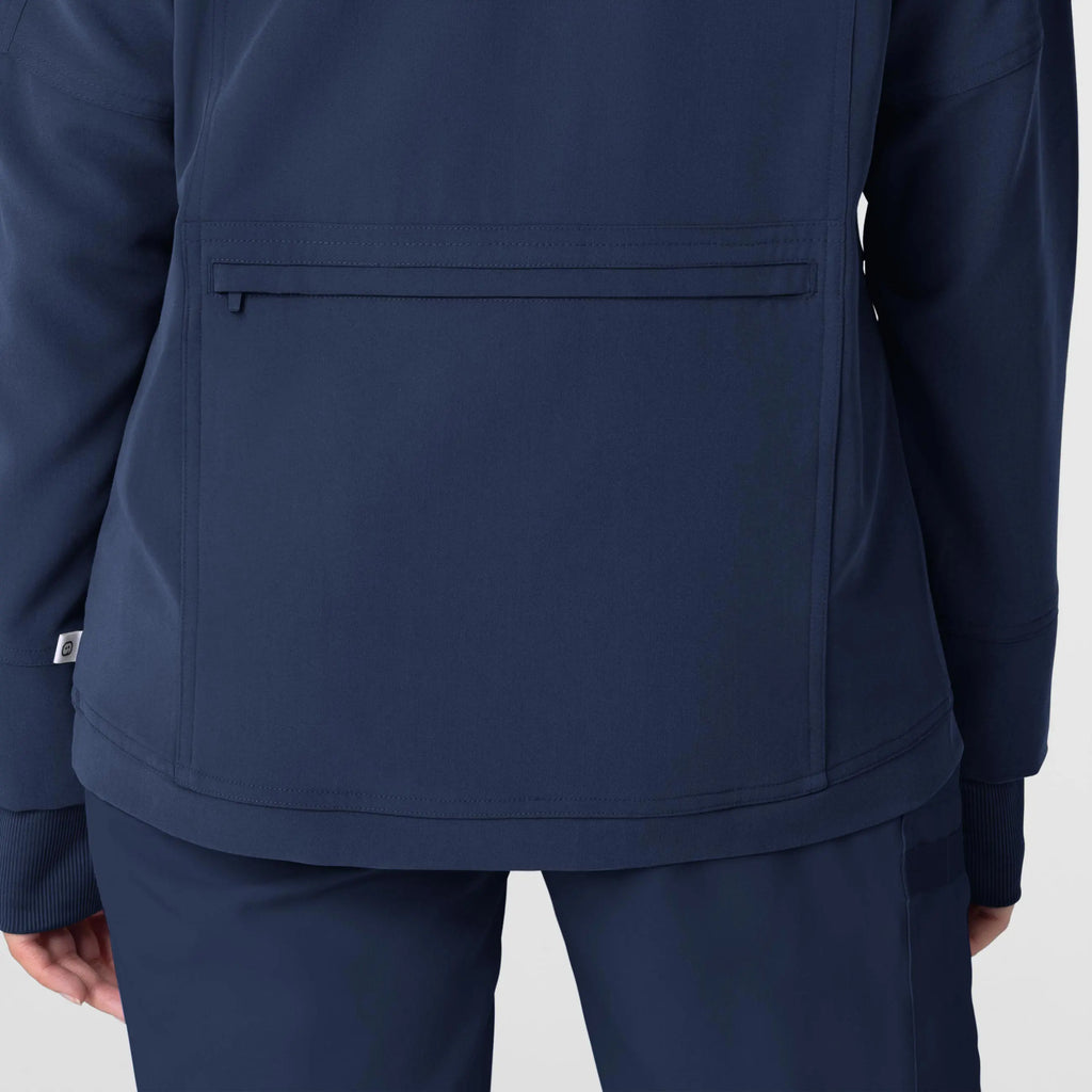 Wink Scrubs Women's Germs Happen Packable Scrub Jacket Navy | scrub-supply.com