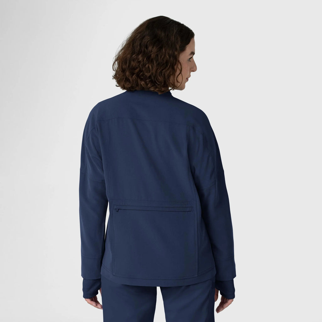 Wink Scrubs Women's Germs Happen Packable Scrub Jacket Navy | scrub-supply.com